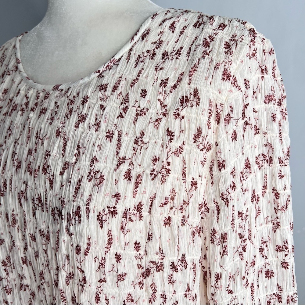 FRAME Floral Smocked Dress L - Picture 5 of 10
